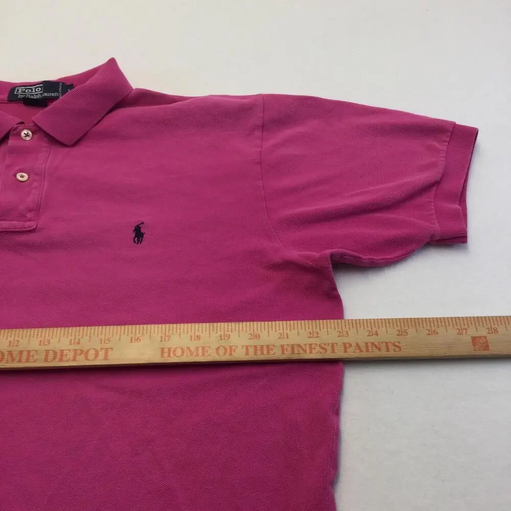 Polo By Ralph Lauren Polo Shirt Mens Large Pink Cotton Pique Short Sleeve Casual